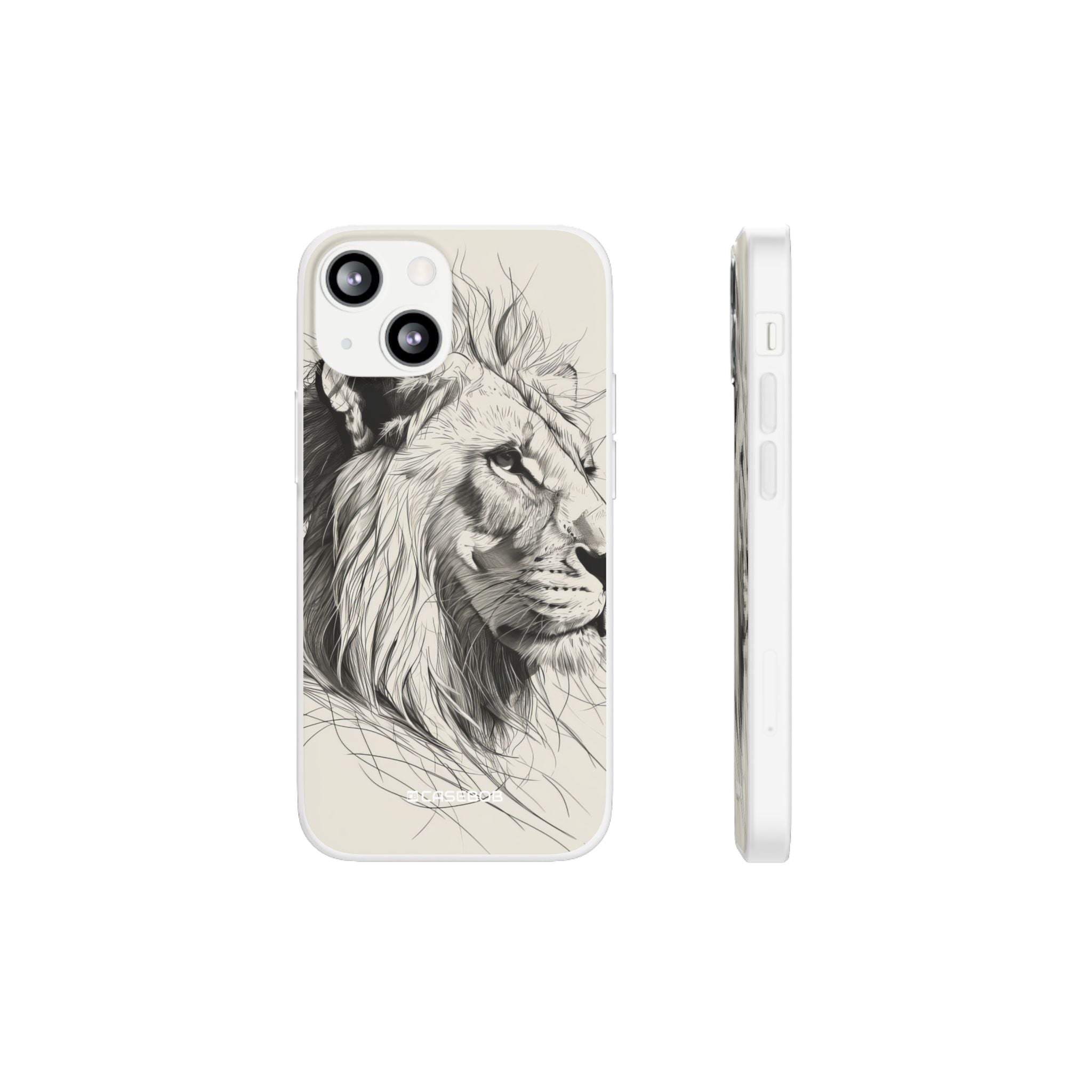 Majestic Linework Lion | Flexible Phone Case for iPhone