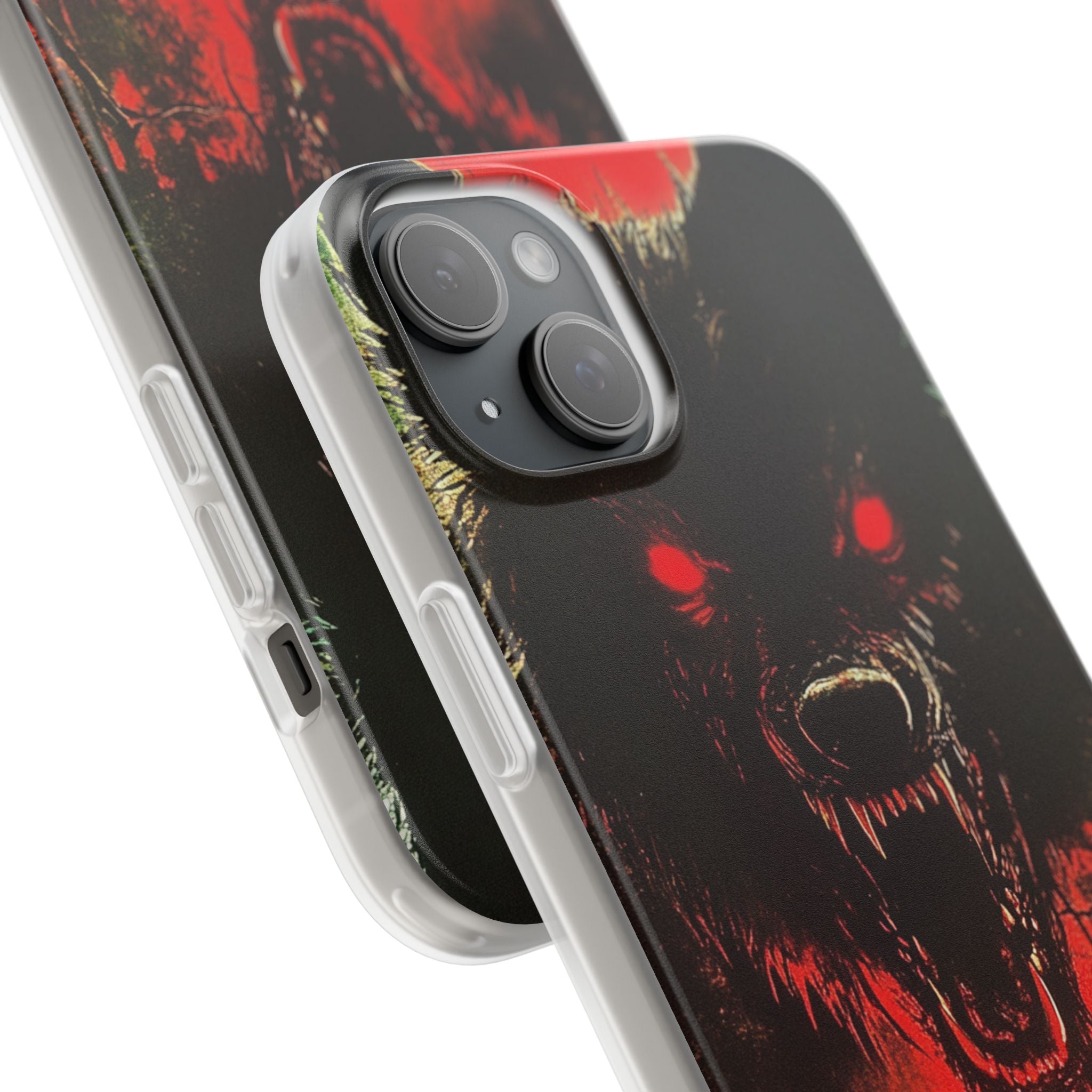 Crimson Wolf iPhone 15 Plus Case - Soft