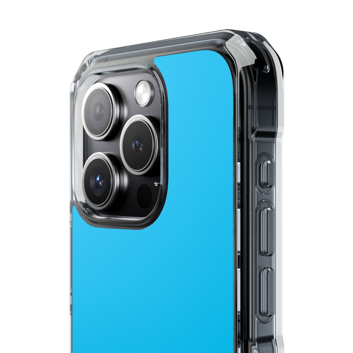 Vivid Sky Blue | Handyhülle für iPhone (Clear Impact Case – magnetisch) 