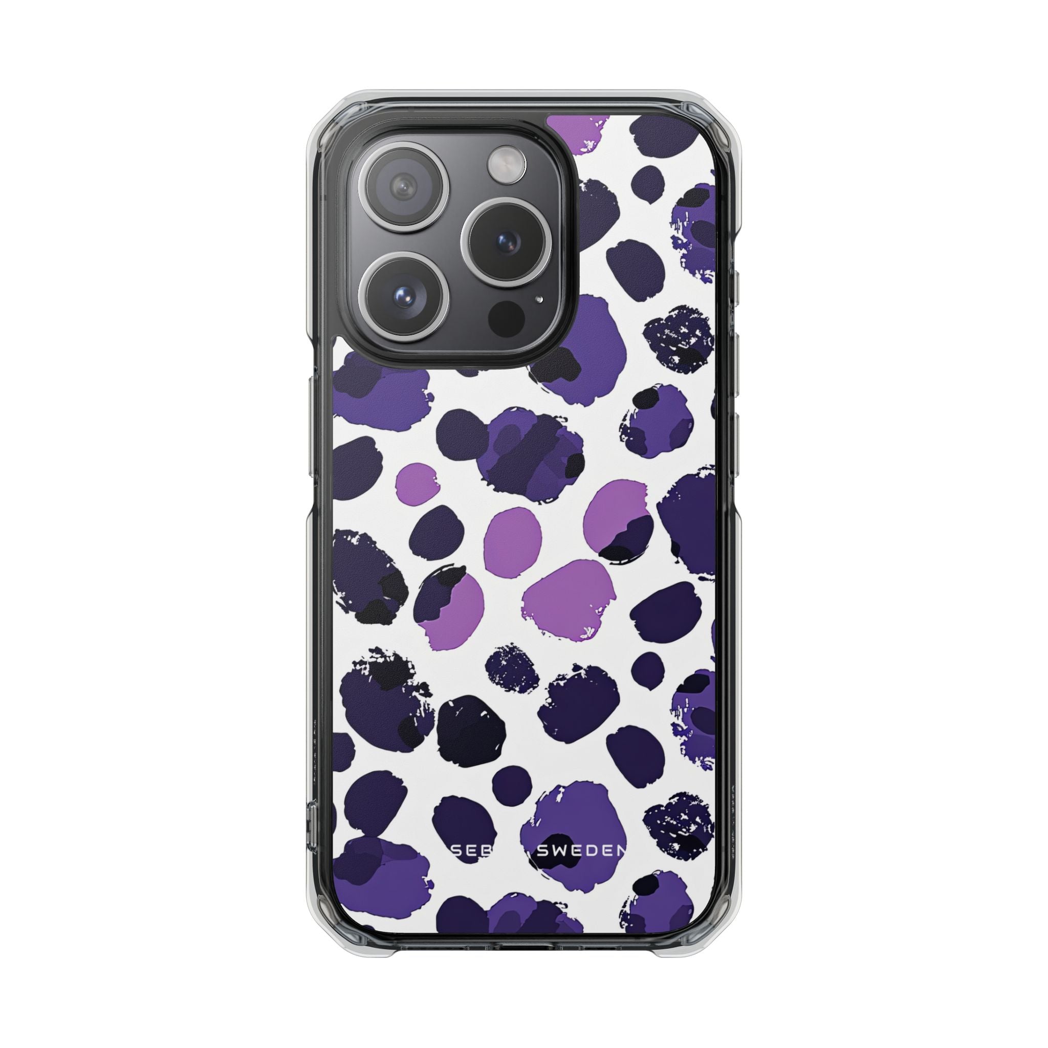 Purple Inkblots iPhone 15 - Clear Impact Phone Case