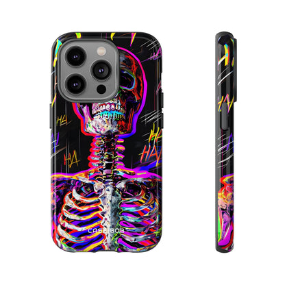 Neon Skeleton Laugh iPhone 14 Pro Case - Tough