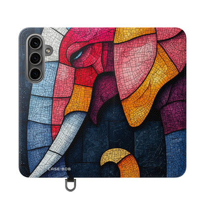 Blue Mosaic Elephant - Samsung S24 Plus Case - Wallet