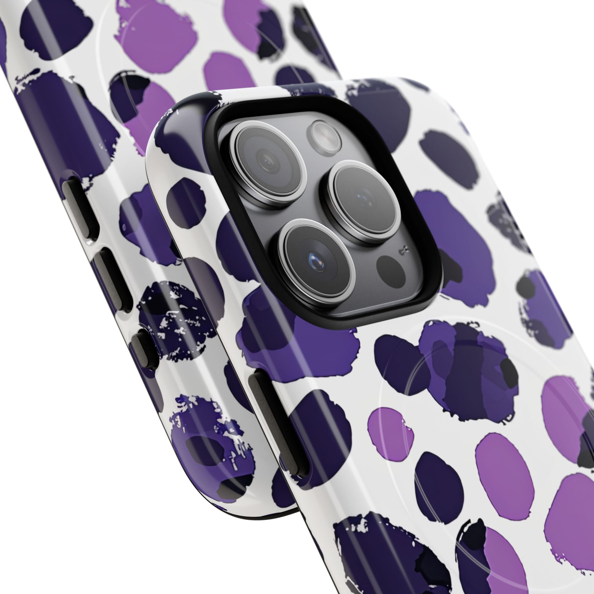 Purple Inkblots iPhone 15 | Tough+ Phone Case