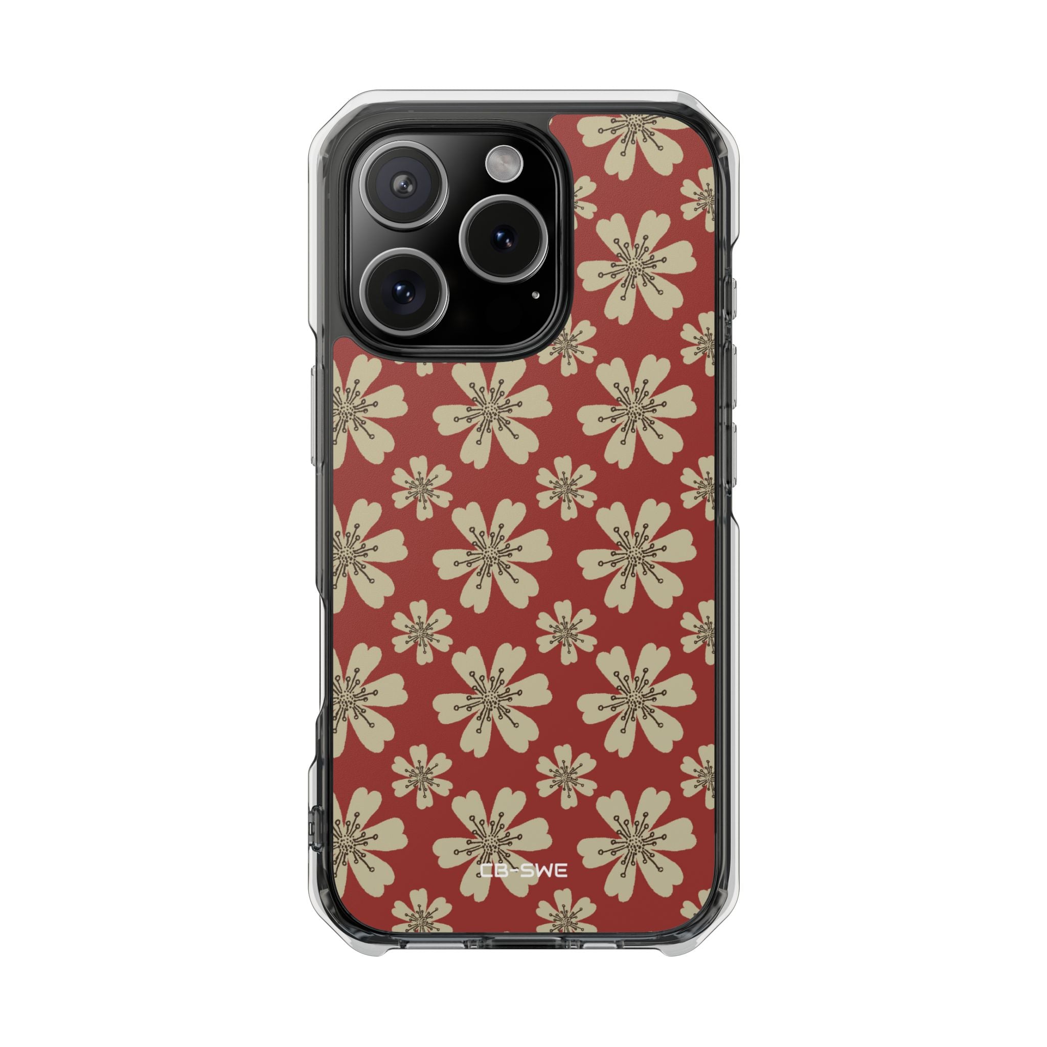 Retro Red Florals iPhone Case - Impact