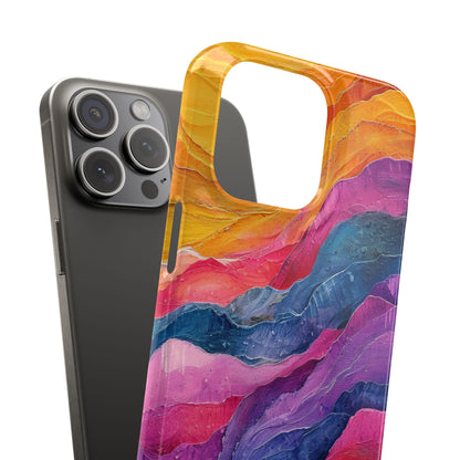 Vibrant Abstract Waves - Slim iPhone 15 Phone Case