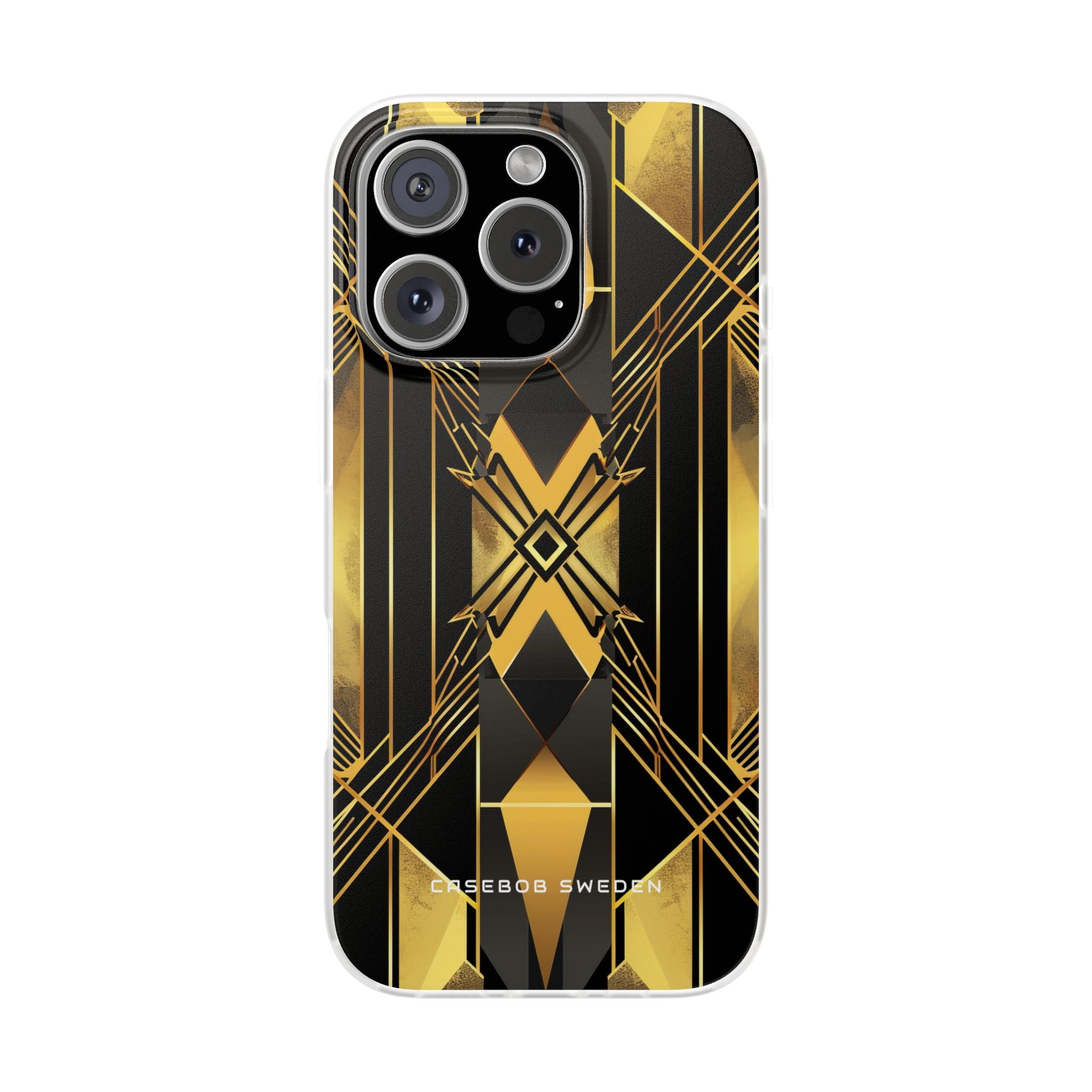 Golden Geometric Elegance iPhone 16 - Flexi Phone Case