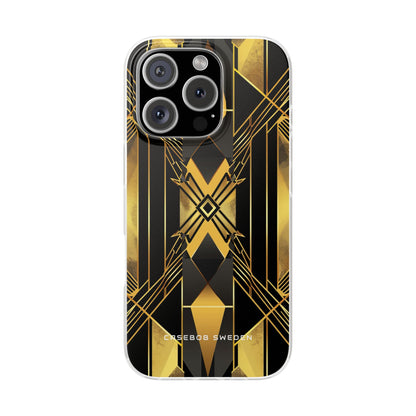 Golden Geometric Elegance iPhone 16 - Flexi Phone Case