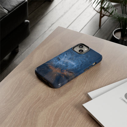 Blue Stardust Ink Art iPhone Case (Protective) Phone Case