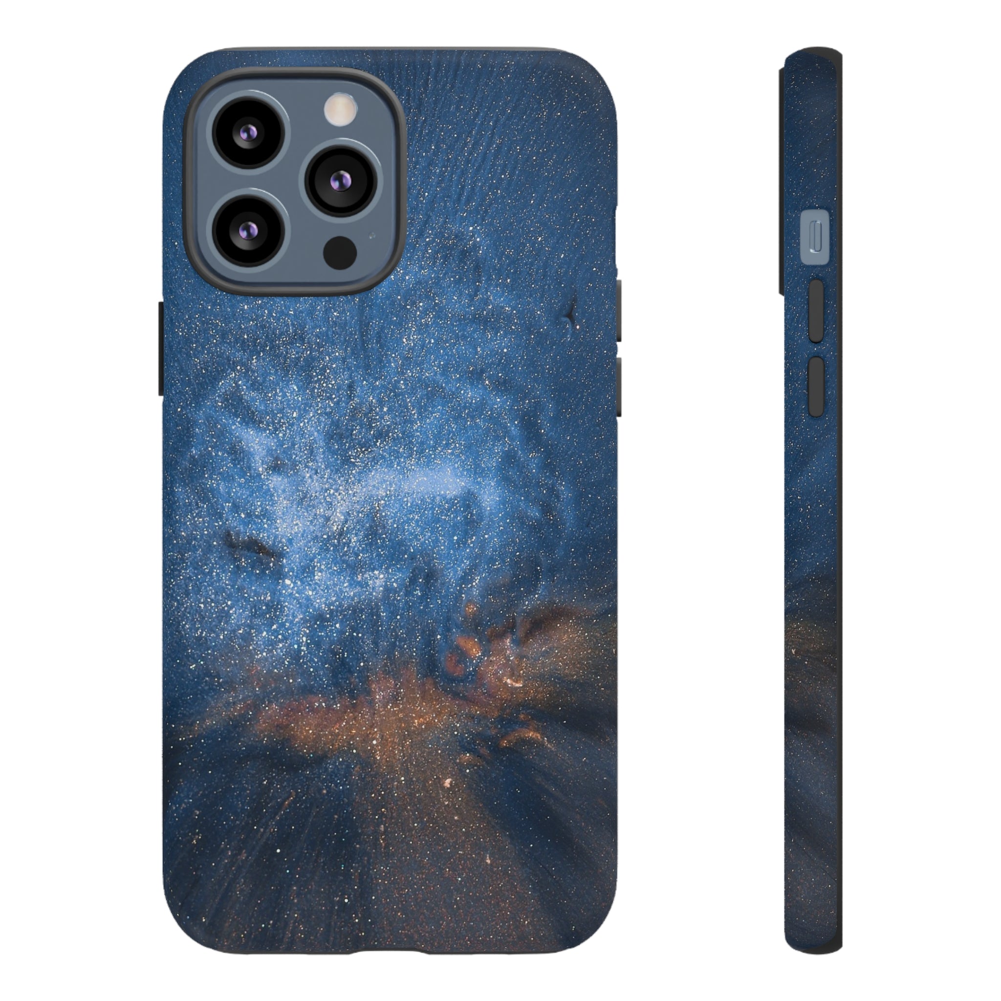 Blue Stardust Ink Art iPhone Case (Protective) iPhone 13 Pro Max Matte Phone Case