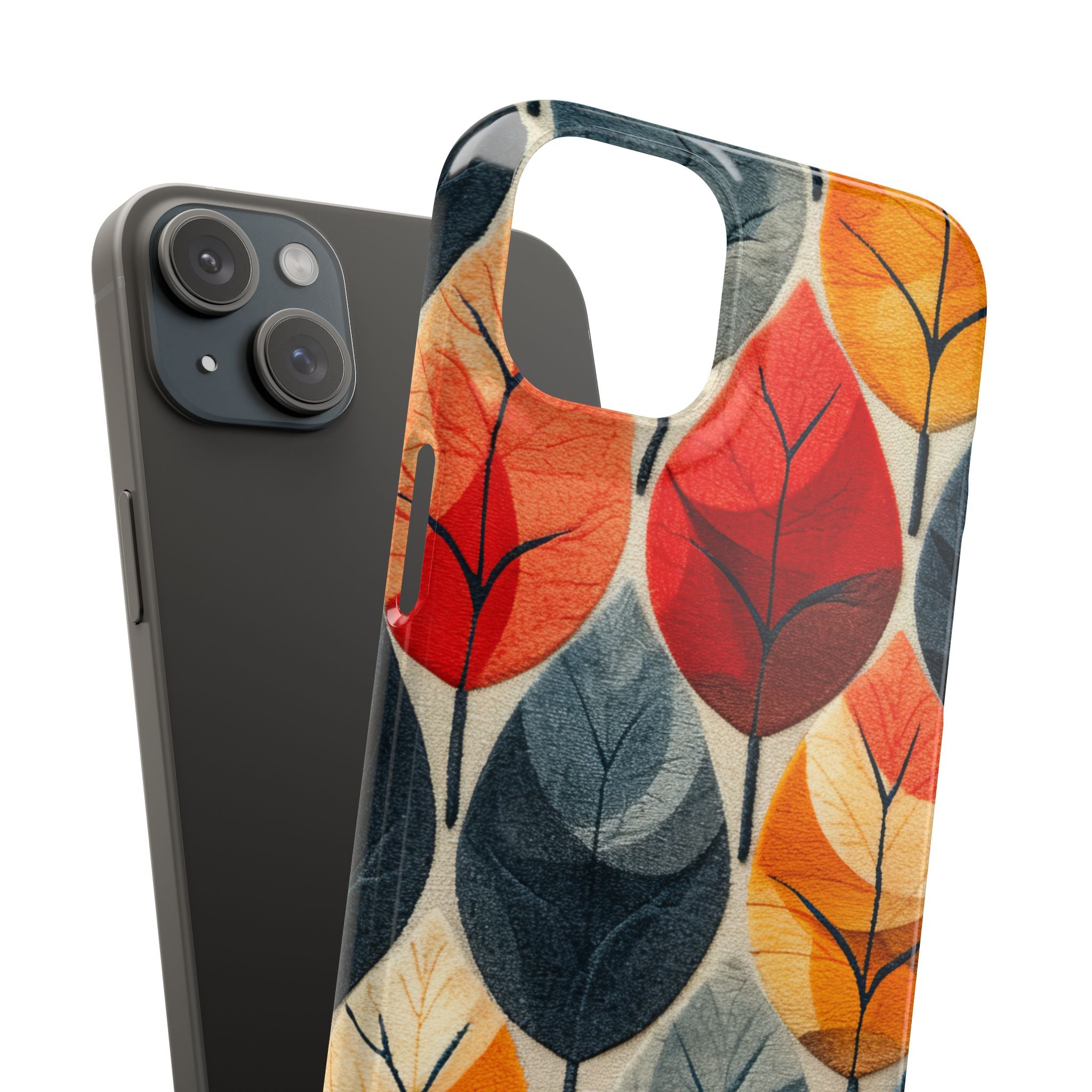 Autumn Leaf Design - Slim iPhone 15 Phone Case