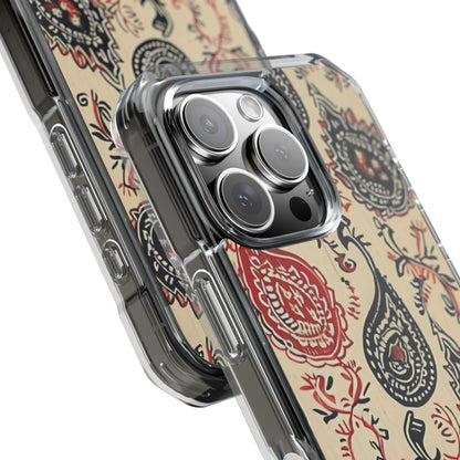 Navy Paisley Swirl iPhone 16 - Impact Clear+