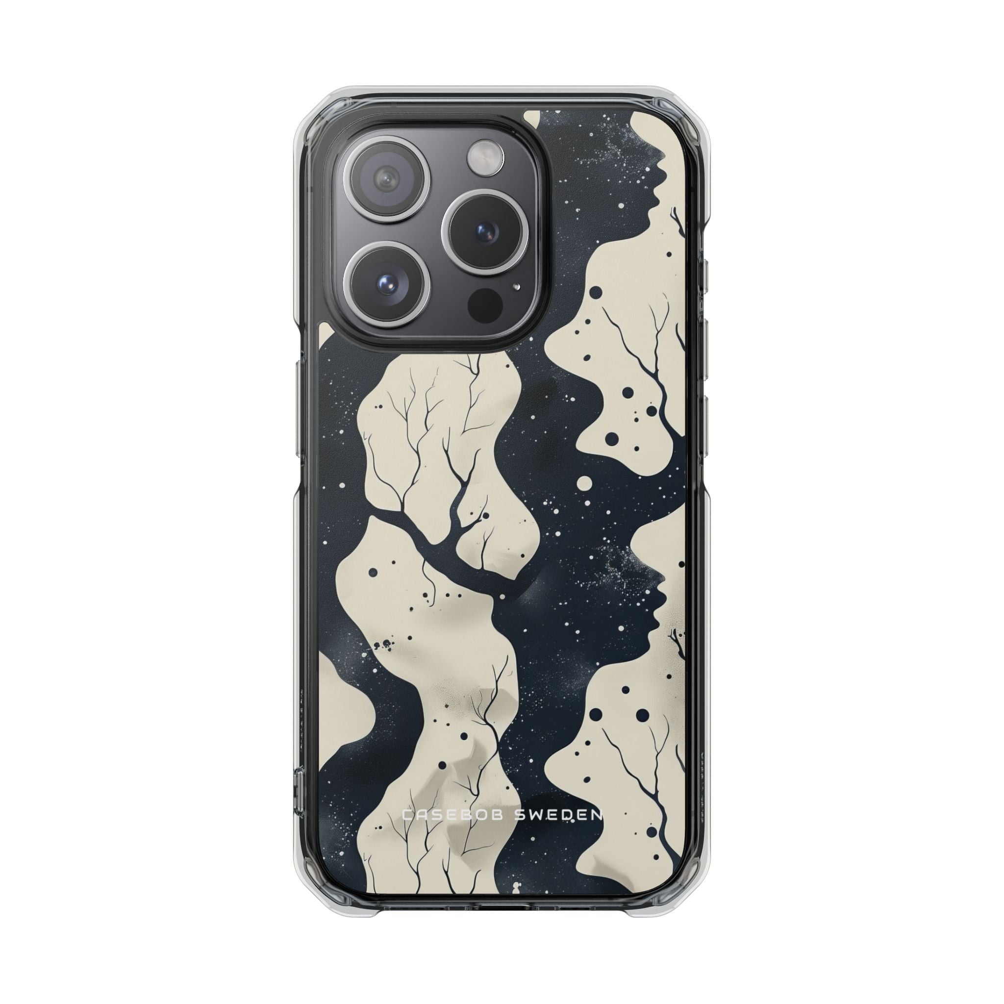 Organic Fluid Silhouettes with Cosmic Depth iPhone 15 - Clear Impact Phone Case