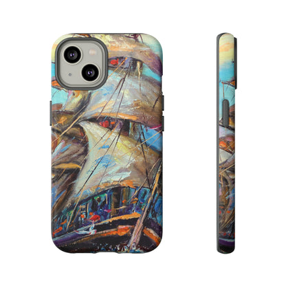 Oil painting - Sailboat - Protective Phone Case