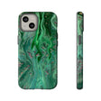 Light Green Ink Art iPhone Case (Protective) iPhone 14 Glossy Phone Case