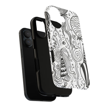 Whimsical Celebration in Black and White - for iPhone 16