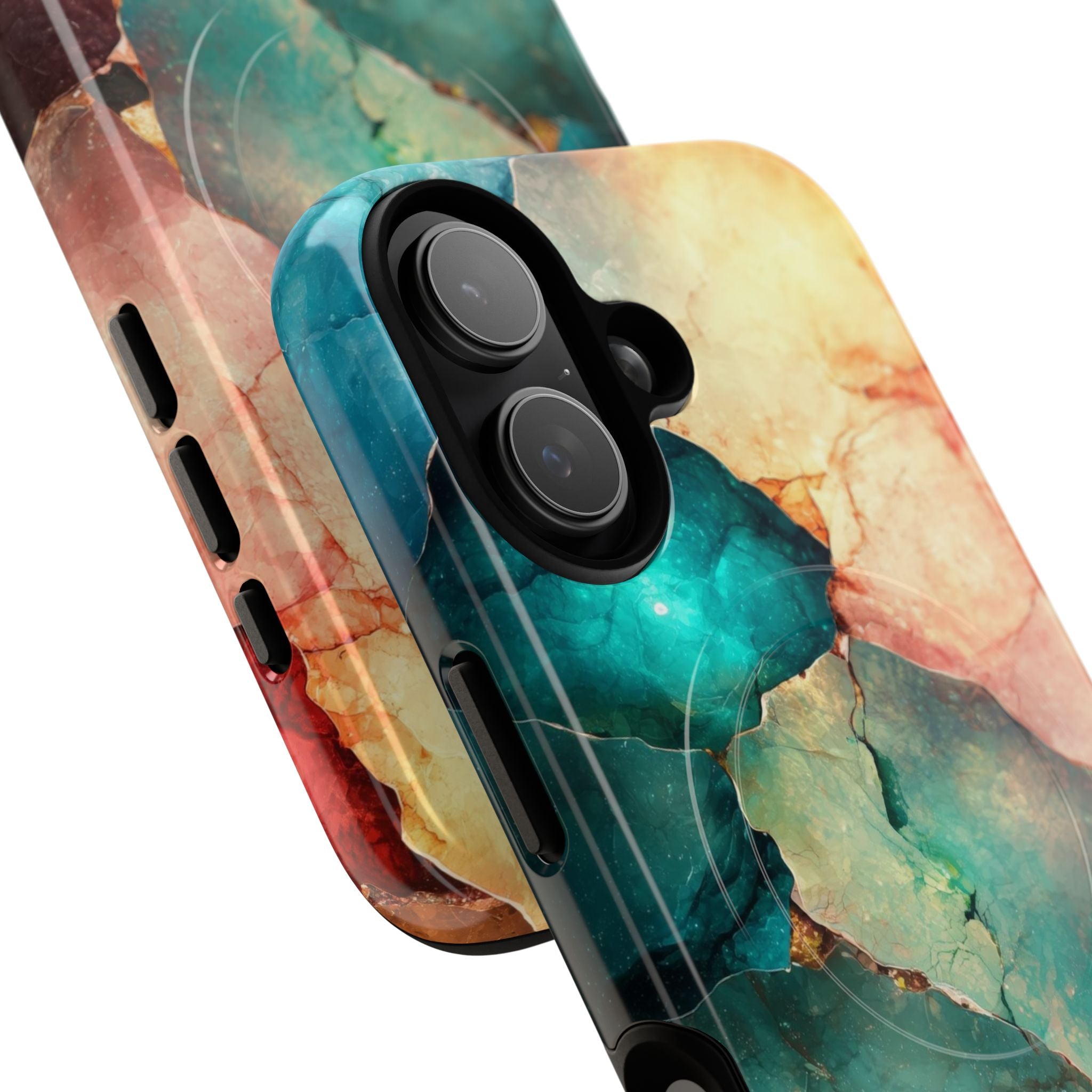 Teal Mosaic Veins iPhone 17 Case - Tough+