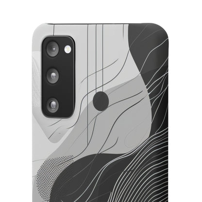 Fluid Rhythms: Monochrome Line Flow Samsung S20 - Slim Phone Case