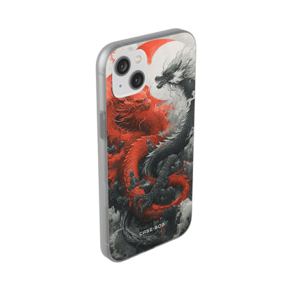Twin Dragons Crimson iPhone 14 Plus Case - Soft