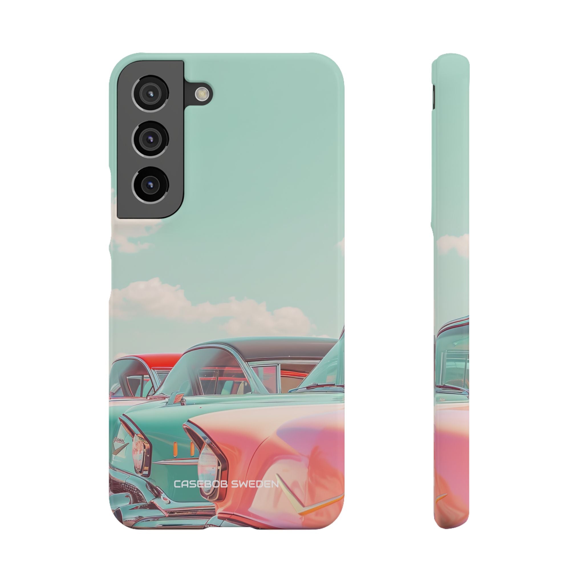 Vintage Turquoise Cars - Slim Samsung S22 Phone Case