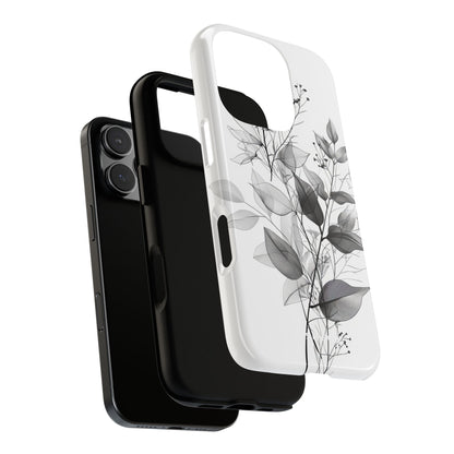 Gray Leaf Veil iPhone 16 Pro Case - Tough