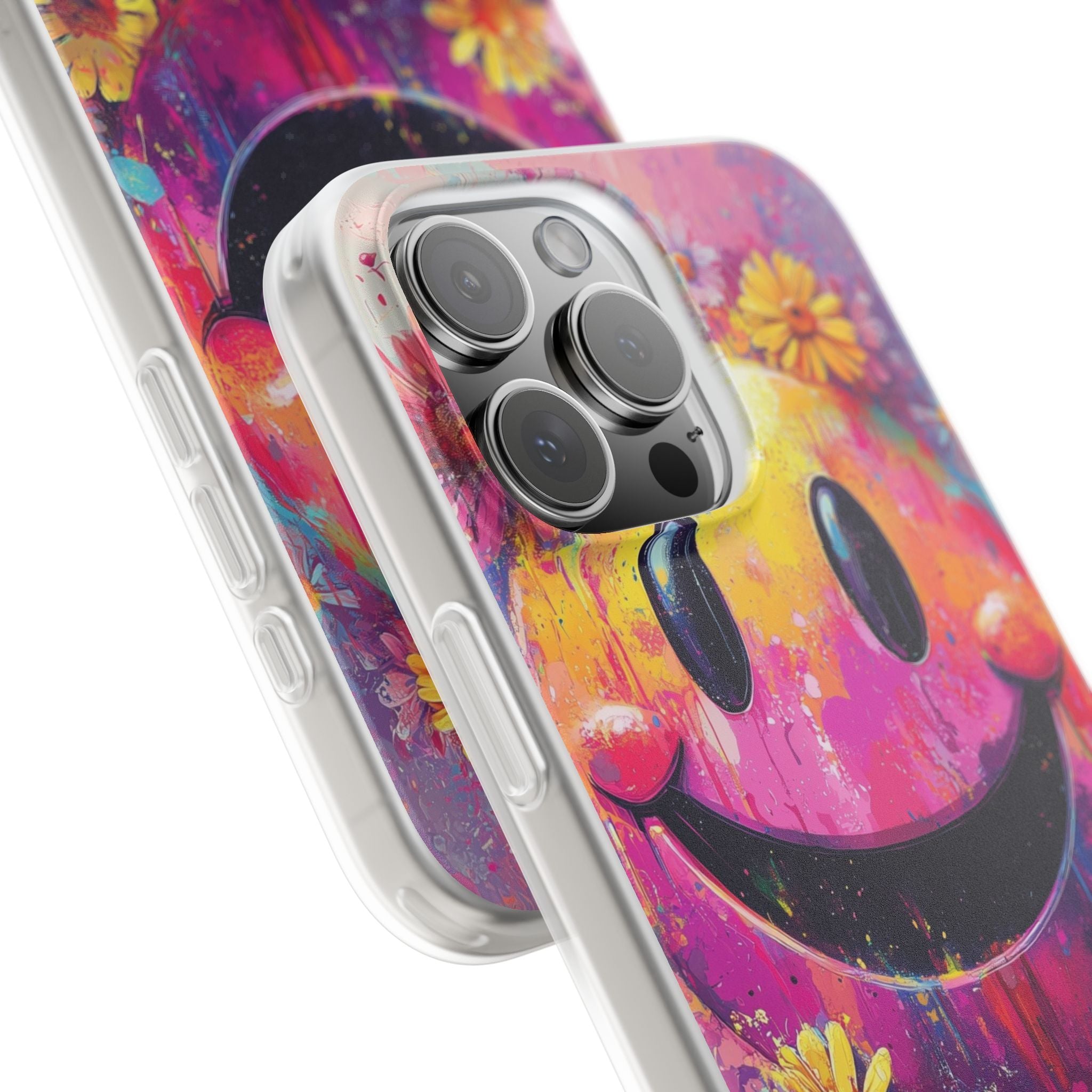 Smiley Bloom iPhone 16 Pro Max Case - Soft