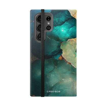 Fractured Gemstone Teal - Samsung S23 Ultra Case - Wallet