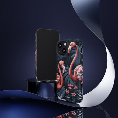 Flamingos Embrace Nature - iPhone Case