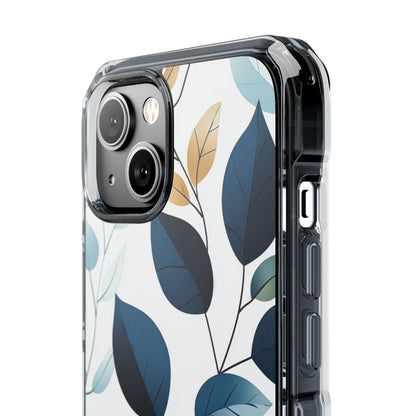 Navy Leaf Veins iPhone 14 Case - Impact