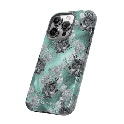 Teal Floral Elegance - iPhone Case