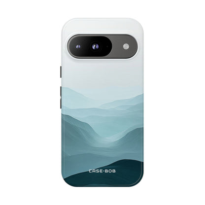 Teal Mist Mountains Google Pixel 9 Case - Tough