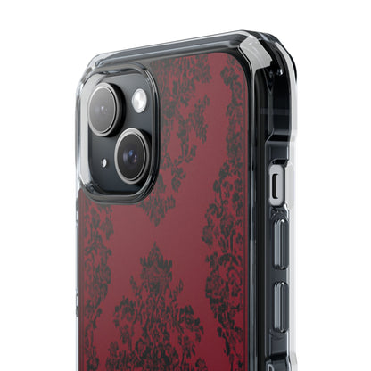 Gothic Crimson Elegance iPhone 15 - Clear Impact Phone Case