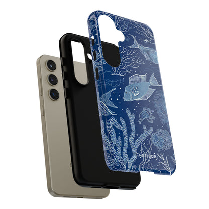Navy Scale Reef Samsung S24 Case - Tough