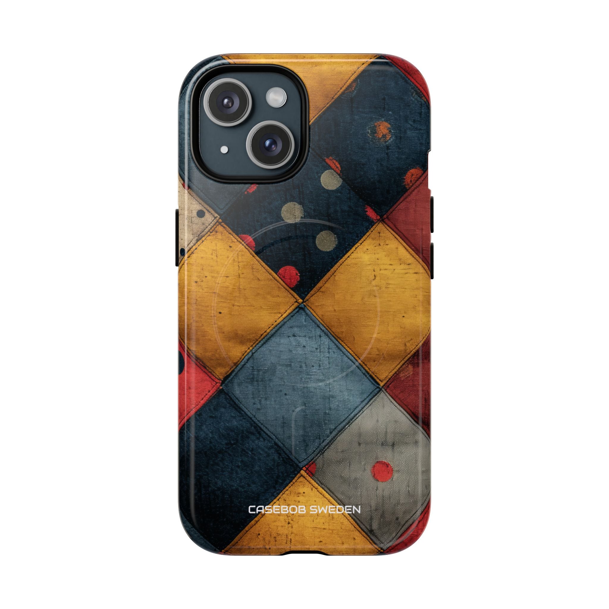 Blue Red Patchwork - Tough+ iPhone 15 Phone Case