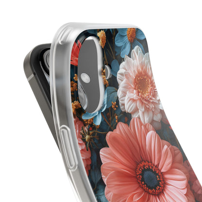 Coral Teal Blooms - Flexi iPhone 16 Phone Case