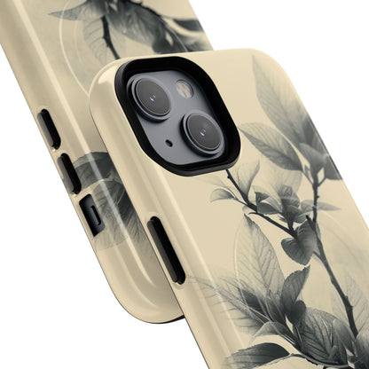 Beige Branch Art - Tough + MagSafe® iPhone 14 Phone Case