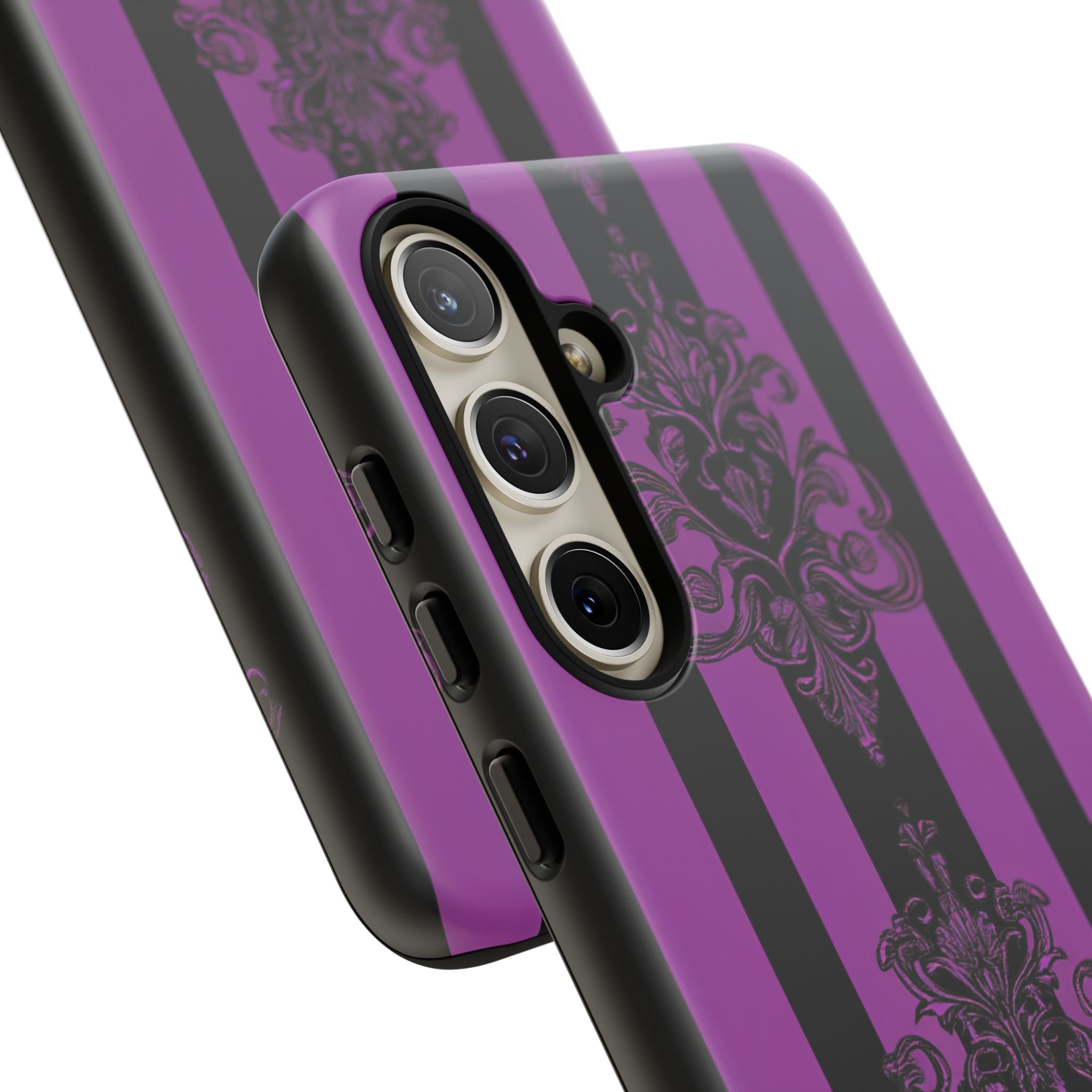 Gothic Elegance with Vertical Stripes and Ornamental Motifs Samsung S24 - Tough Phone Case