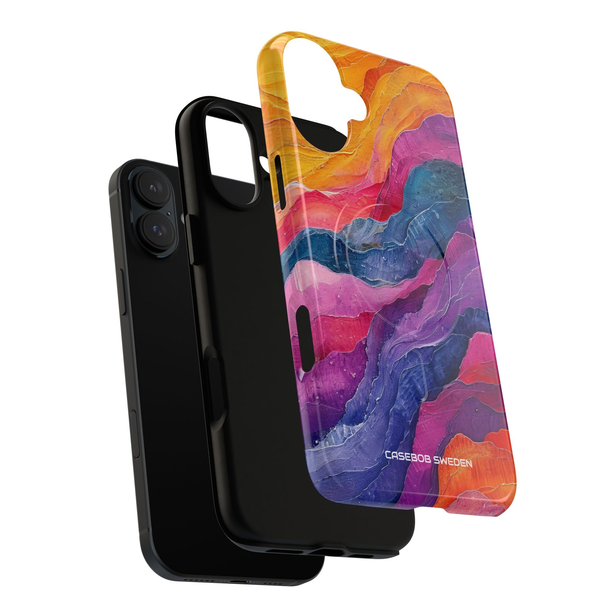 Vibrant Abstract Waves - Tough + MagSafe® iPhone 16 Phone Case