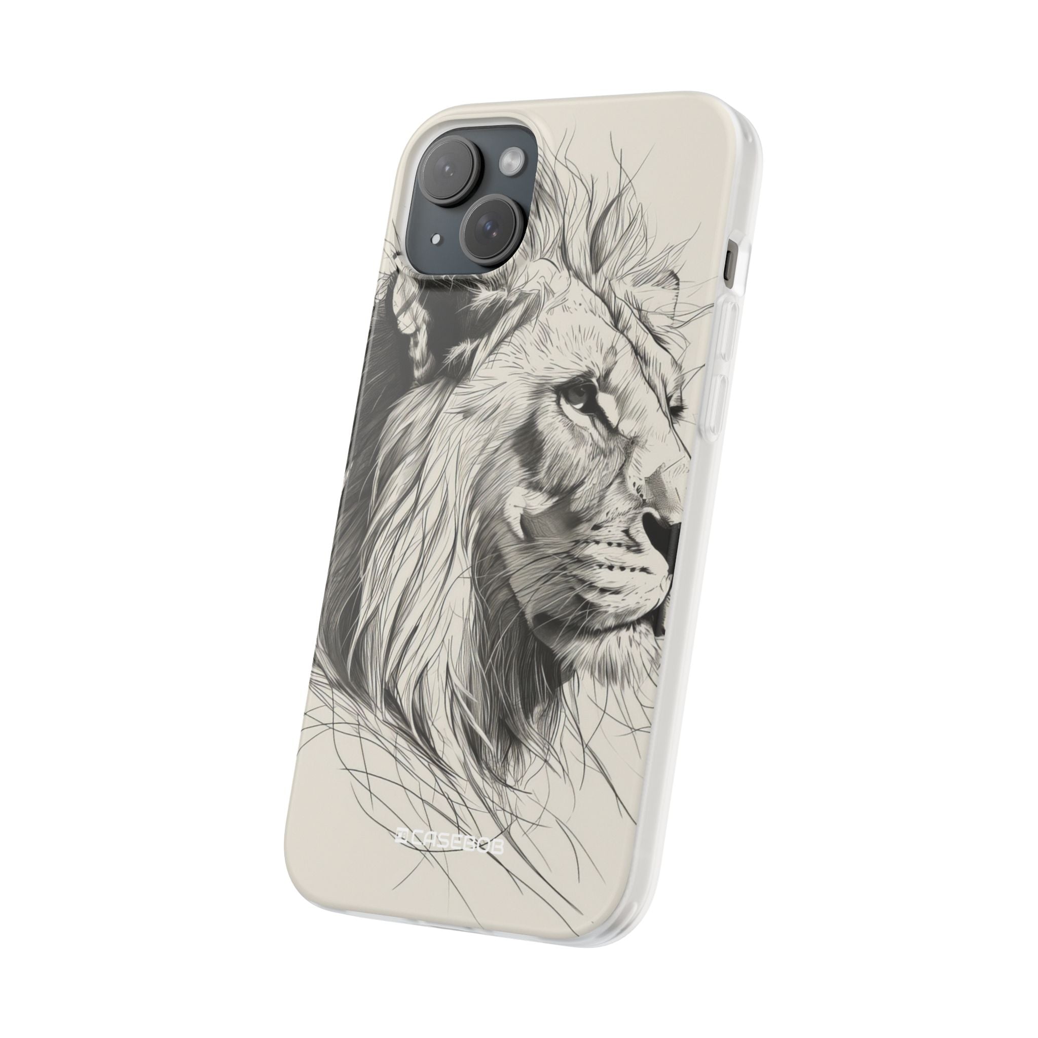 Majestic Linework Lion | Flexible Phone Case for iPhone