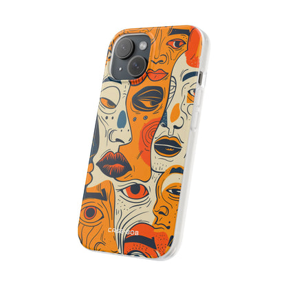 Tangled Faces Sunset iPhone 15 Case - Soft