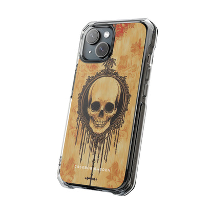 Gothic Skull Elegance iPhone 15 - Clear Impact Phone Case