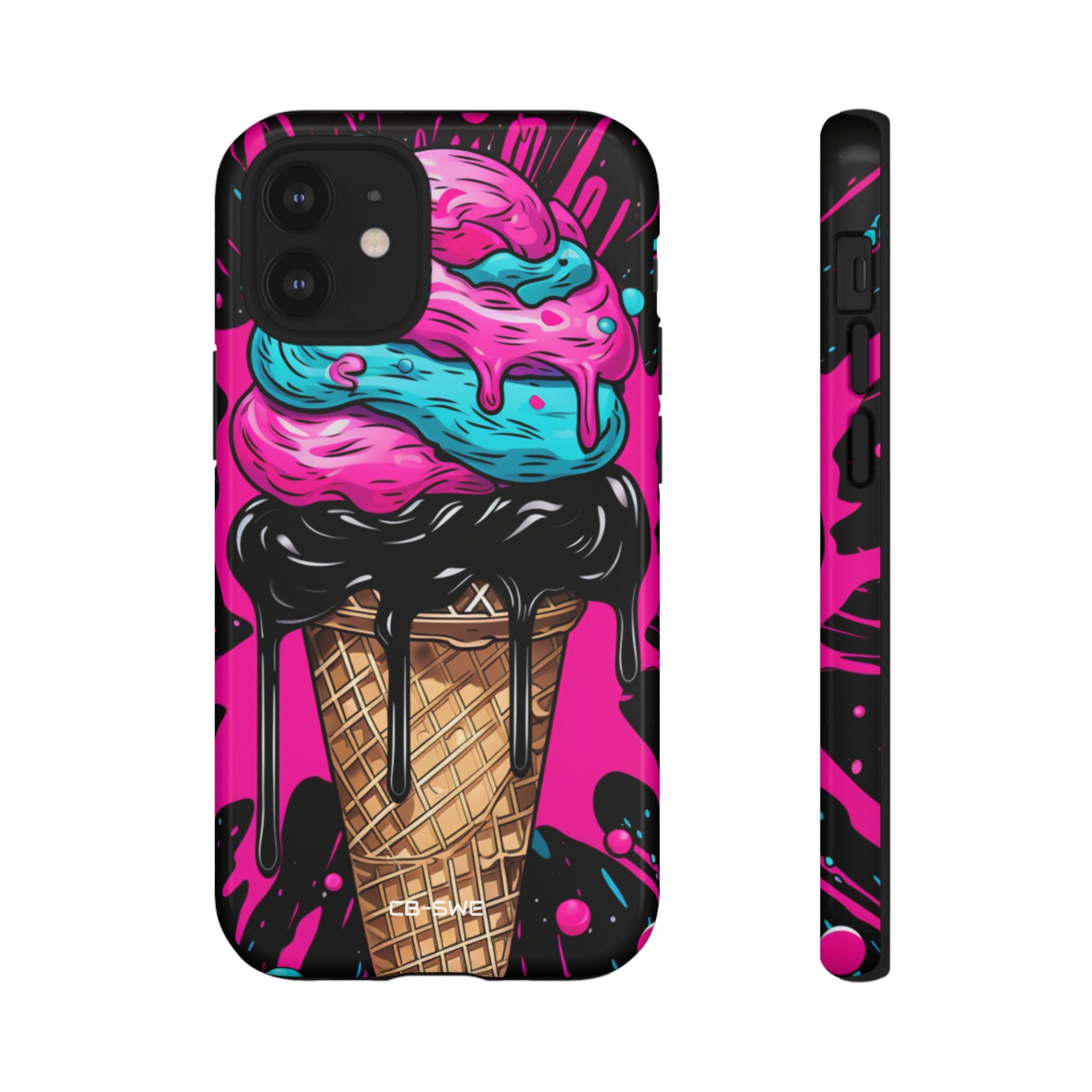 Neon Ice Cream Burst - iPhone Case