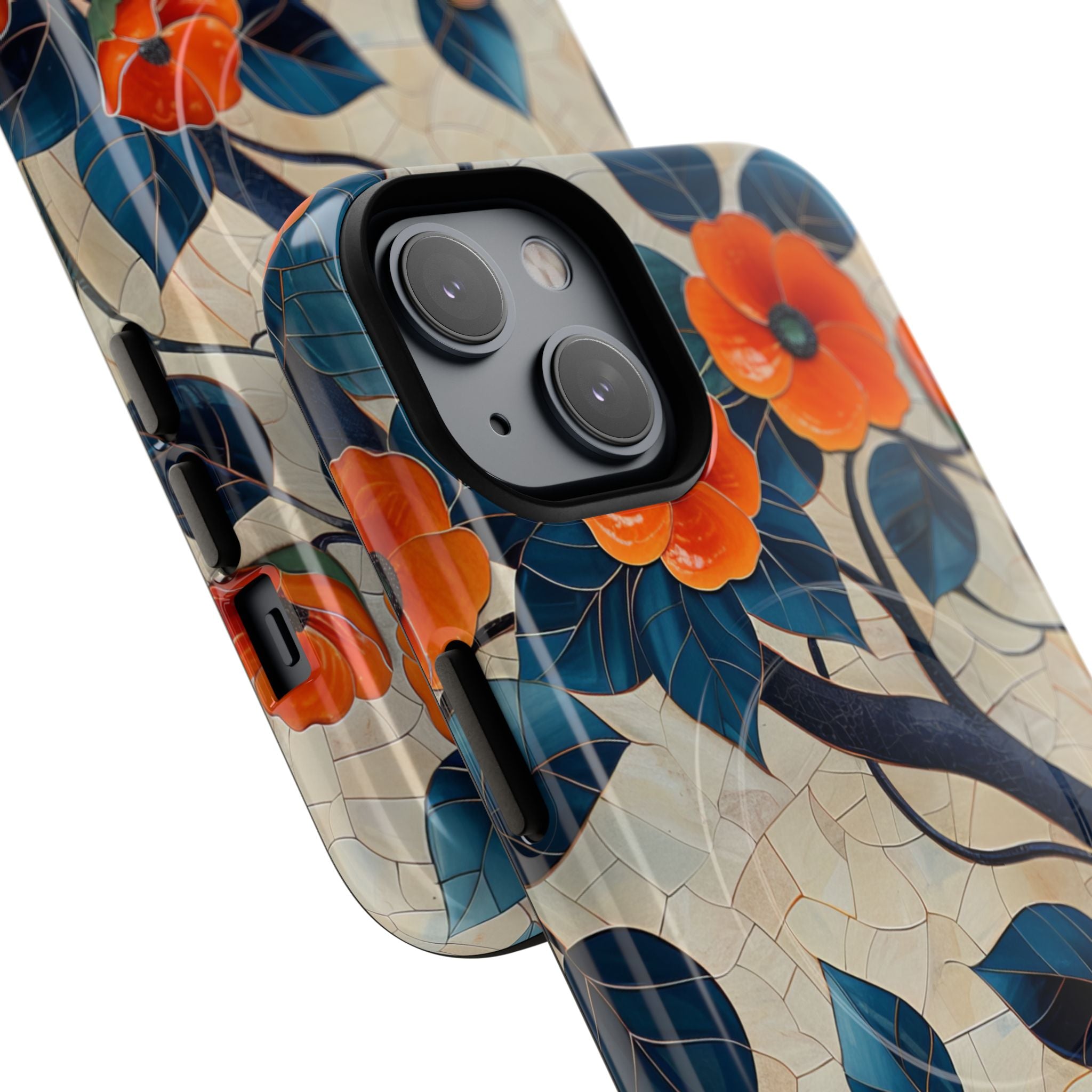 Orange Blossoms Mosaic Harmony iPhone 14 | Tough+ Phone Case