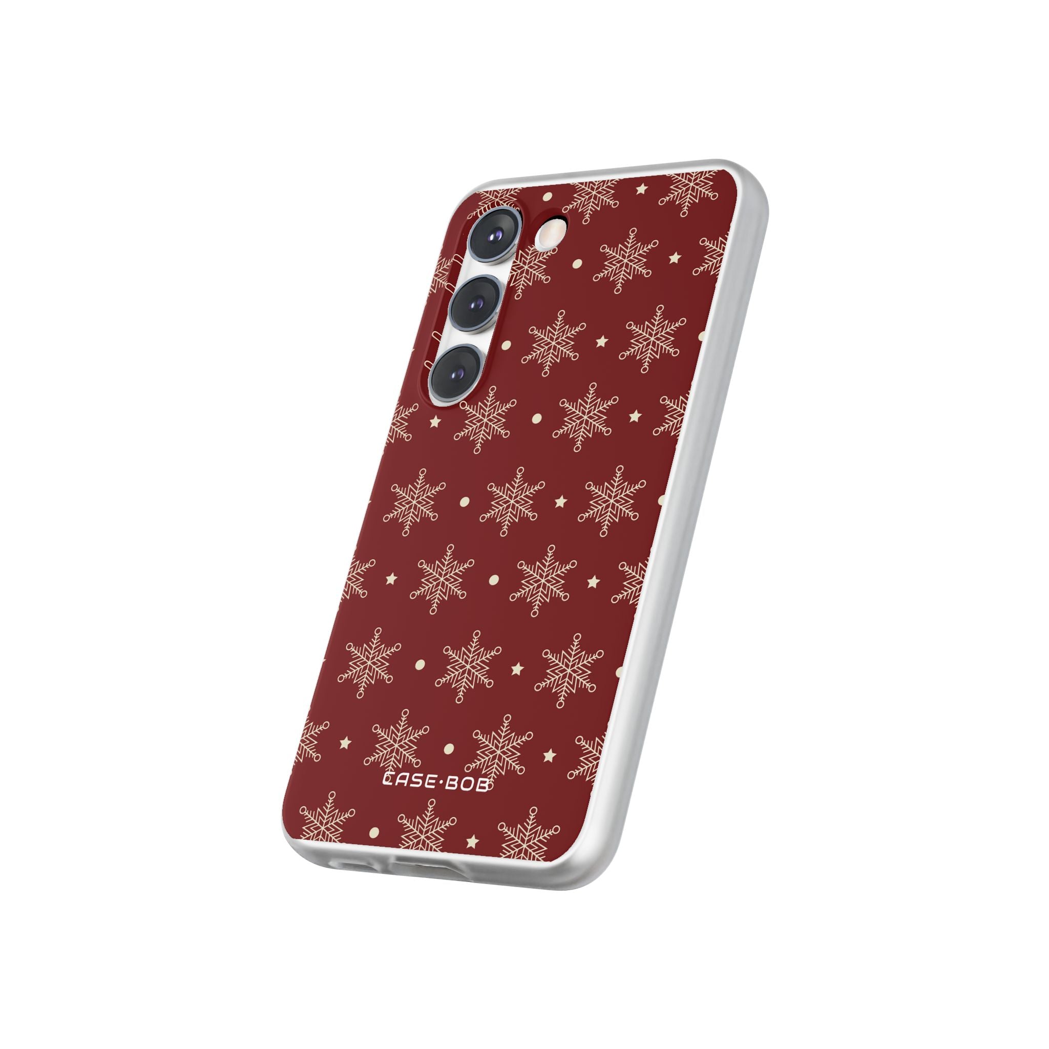 Cream Snowflake Crimson Samsung S23 Case - Soft