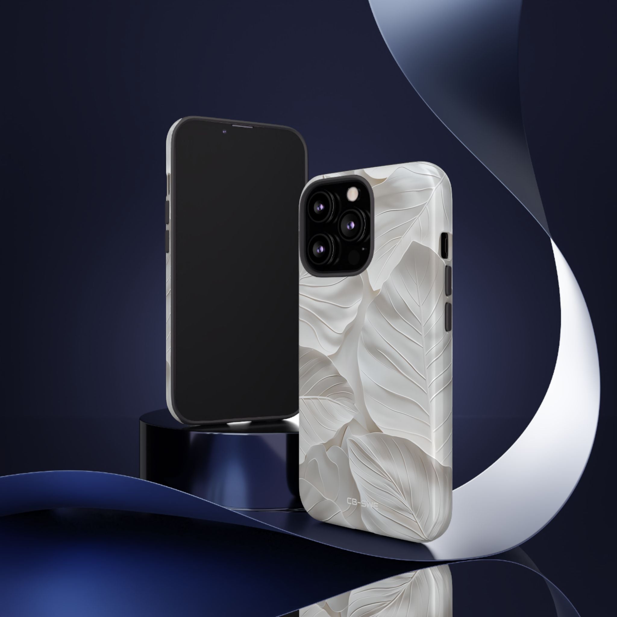 Elegant Leaf Relief - iPhone Case