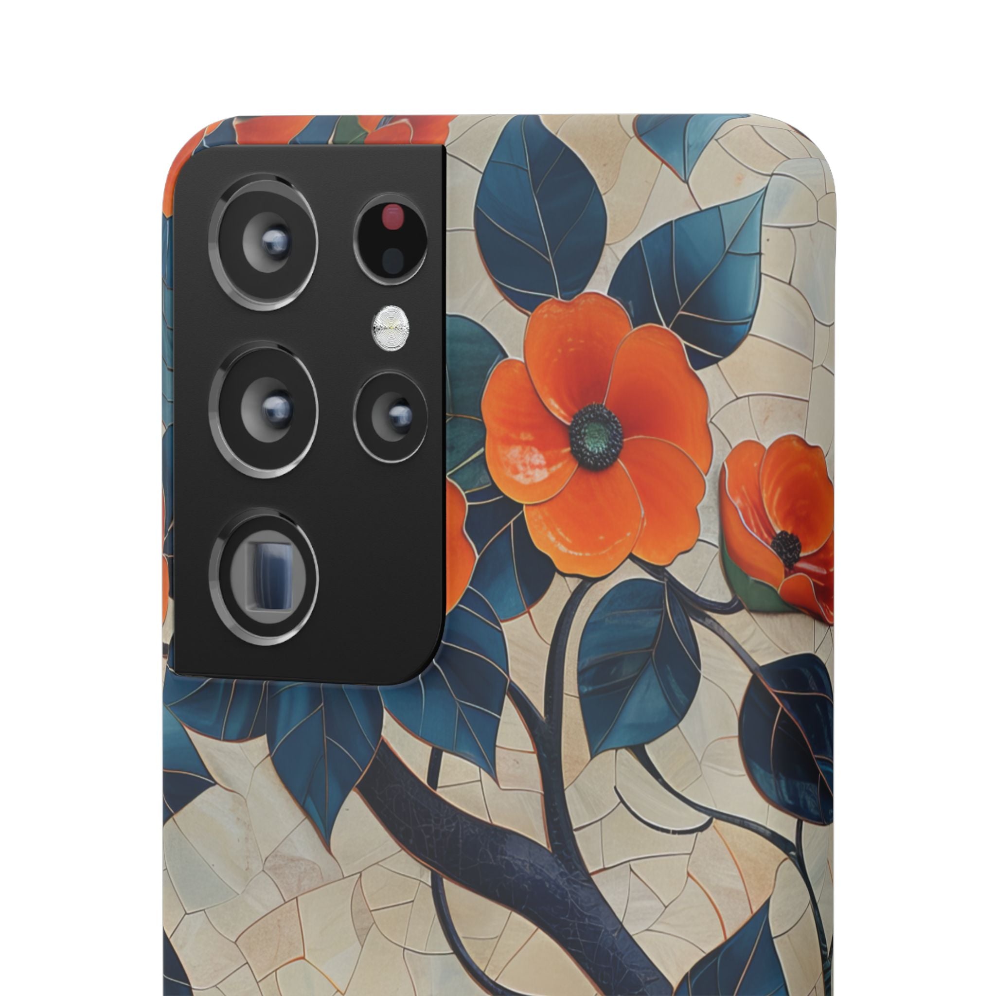 Orange Blossoms Mosaic Harmony Samsung S21 - Slim Phone Case