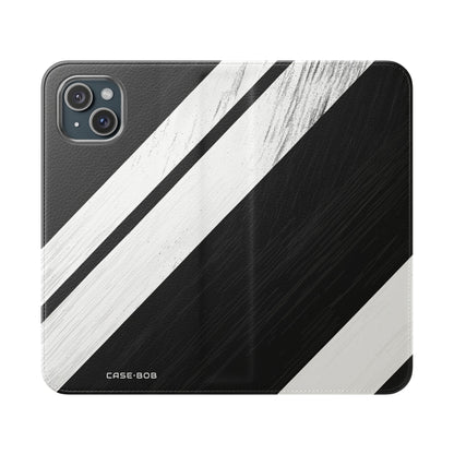 Striped Texture - iPhone 15 Plus Case - Wallet