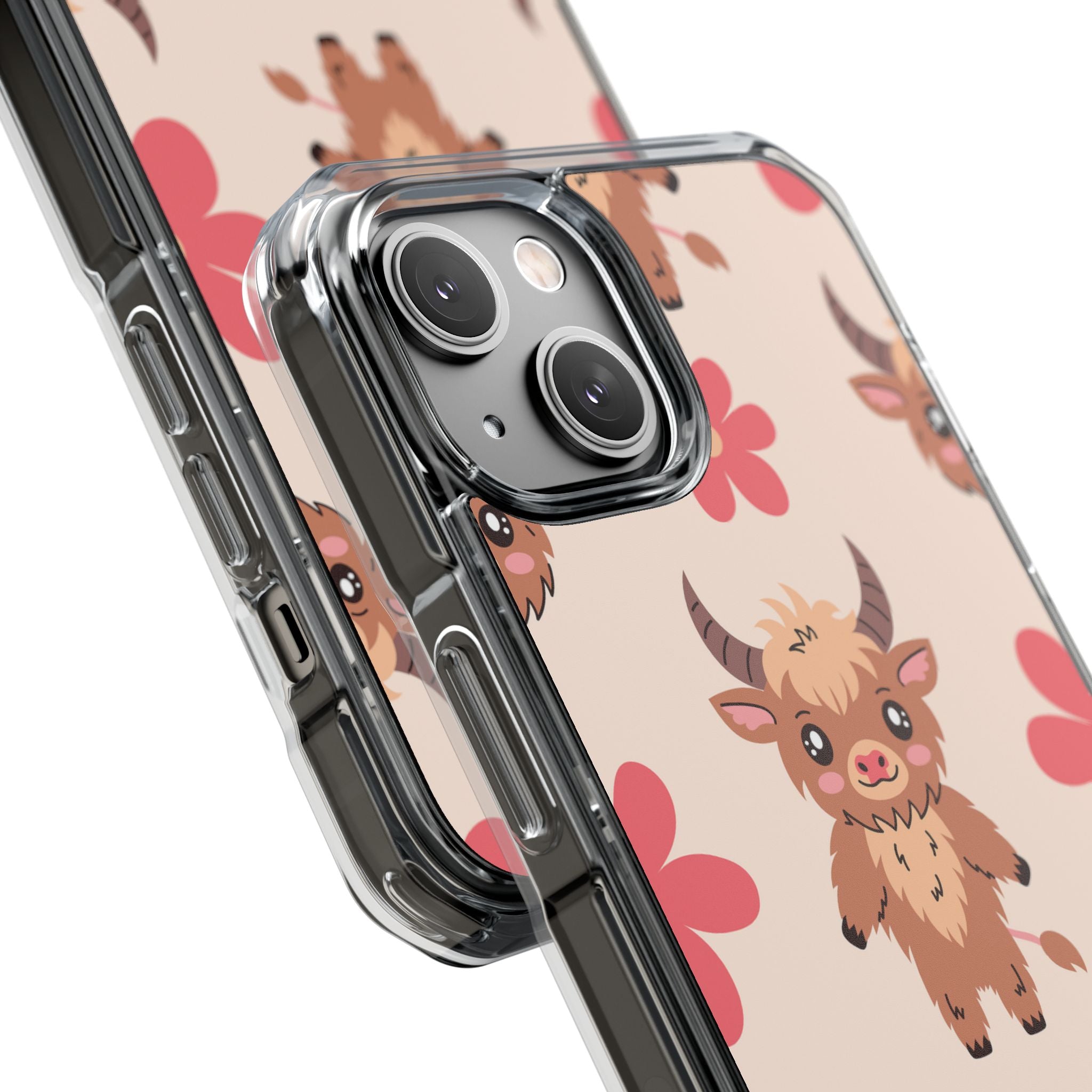 Cute Cattle & Flowers iPhone Case - Impact
