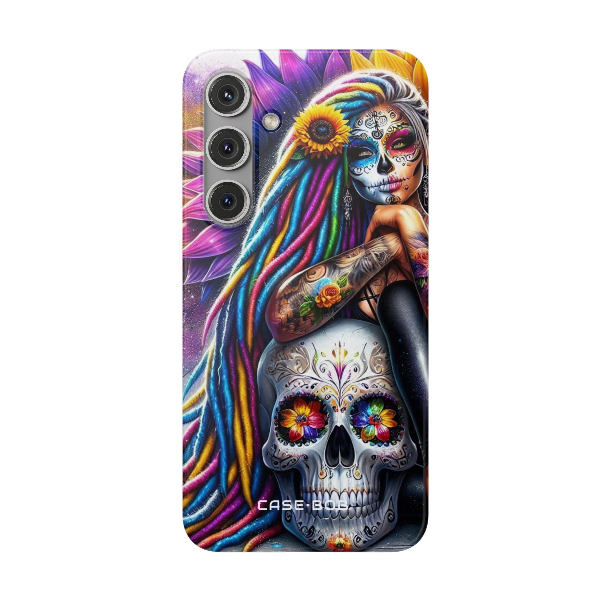 Sunflower Skull Glow Samsung S24 Plus Case - Soft