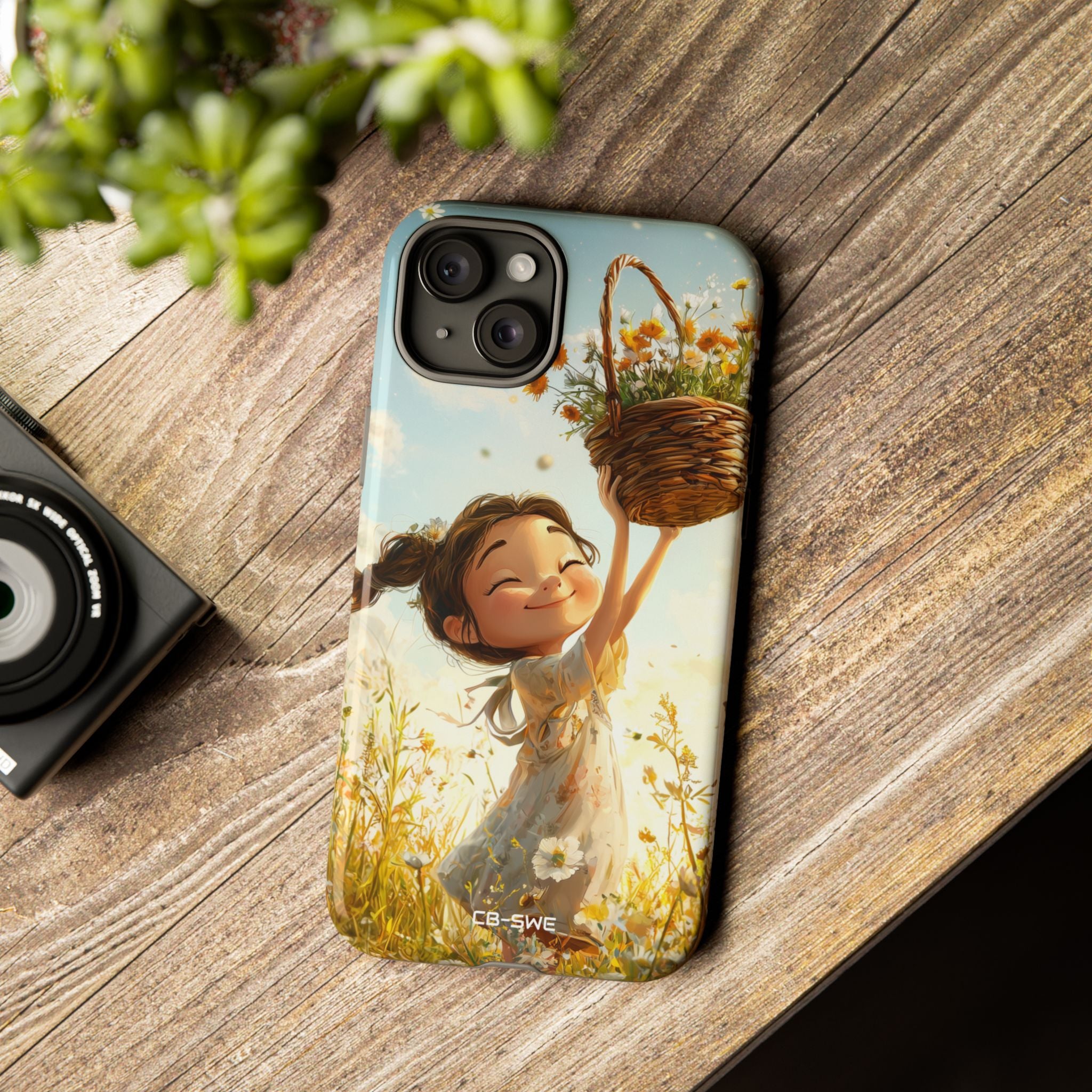 Joyful Girl Leaps - iPhone Case