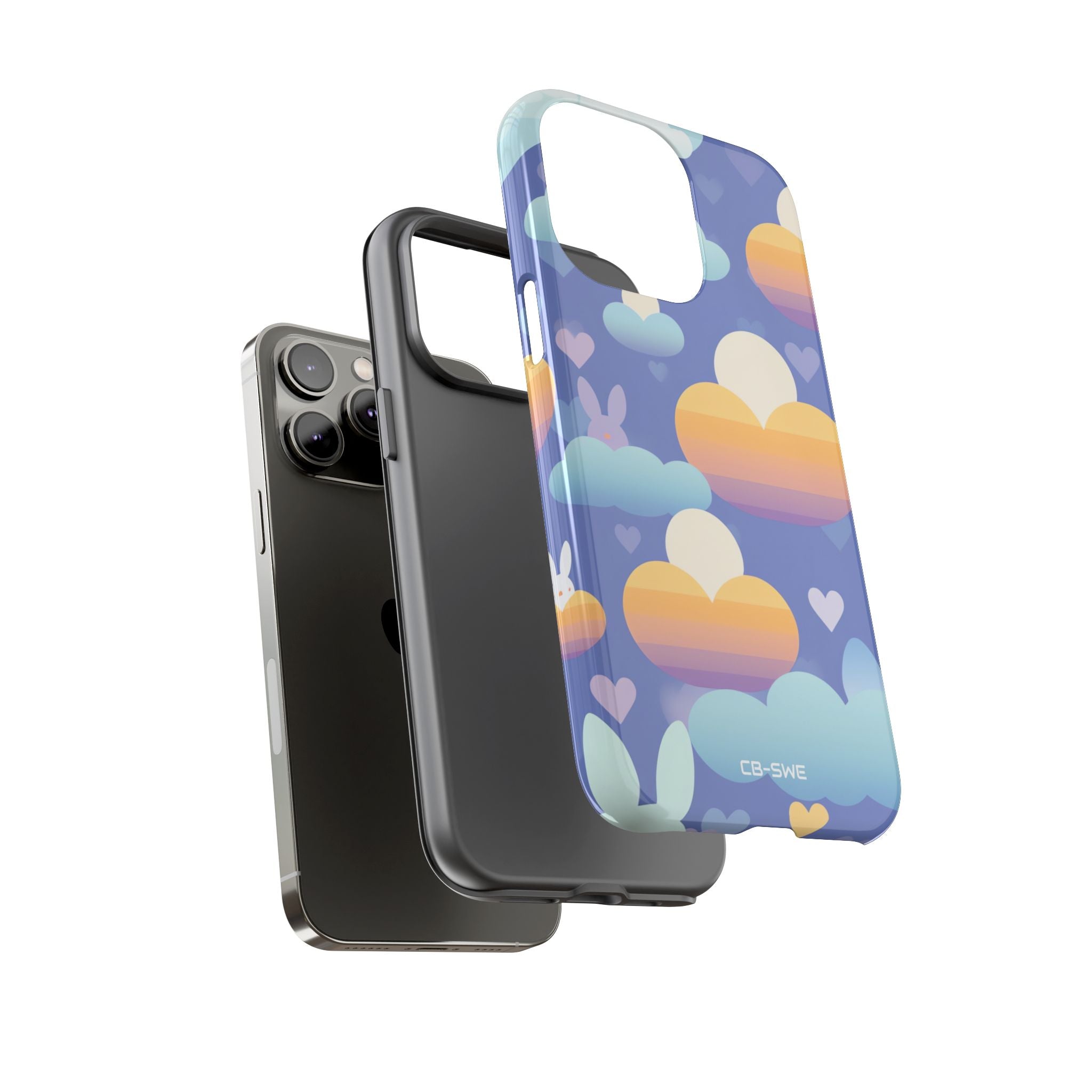 Bunnies Dance Among Clouds - iPhone Case